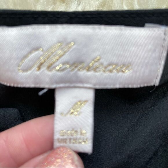 Monteau Black Semi Sheer High-Low Blouse Size M - Picture 9 of 16